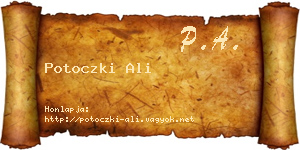 Potoczki Ali névjegykártya